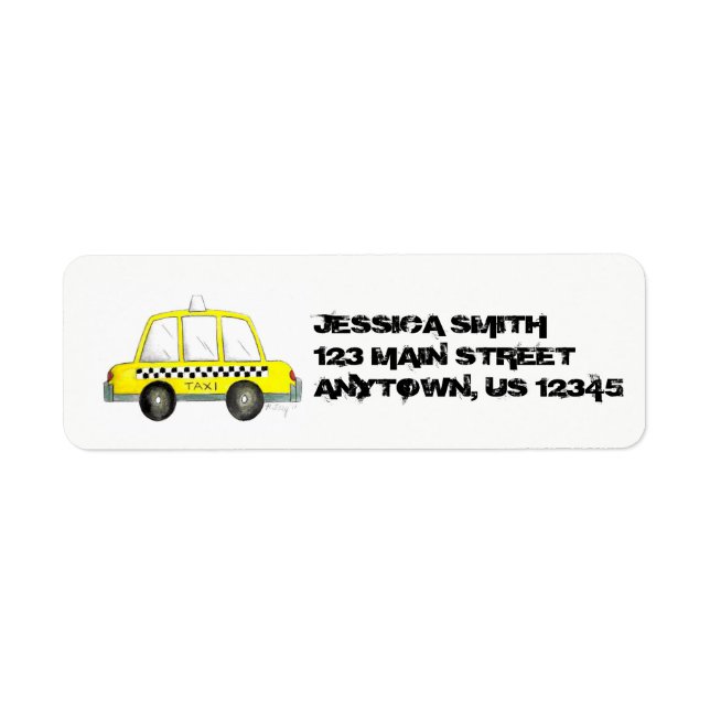 Taxi Jaune Personnalisé NYC Taxi Chèque cabine New (Devant)