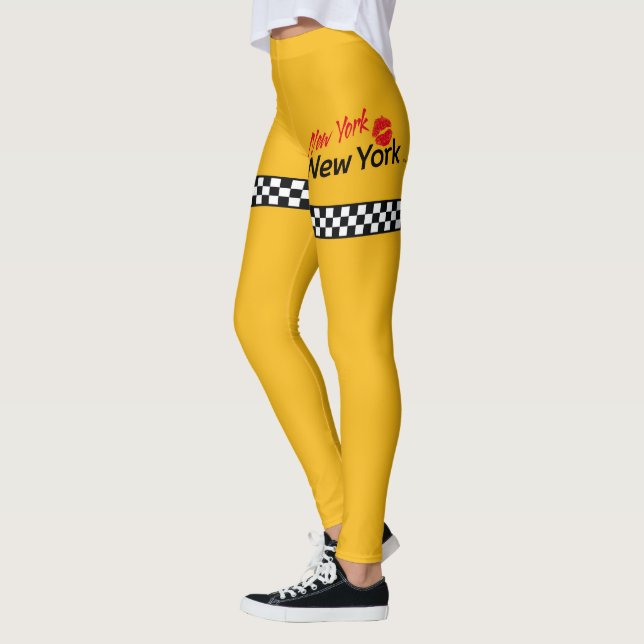 Taxi New York & Red Kiss Leggings (Left)