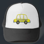 Taxi NYC Yellow New York City Checkered Cab Car Trucker Hat<br><div class="desc">Design features an original watercolor illustration of a classic yellow New York City checkered taxi cab. Great for anyone who lives in or loves NYC! This design is also available on other products. Don't see what you're looking for? Need help with customization? Contact Rebecca to have something designed just for...</div>