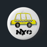 Taxi NYC Yellow New York City Chequered Cab Car 2 Inch Round Button<br><div class="desc">Design features an original watercolor illustration of a classic yellow New York City chequered taxi cab. Great for anyone who lives in or loves NYC!

Don't see what you're looking for? Need help with customization? Click "contact this designer" to have something created just for you!</div>