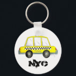 Taxi NYC Yellow New York City Chequered Cab Gift Keychain<br><div class="desc">Design features an original watercolor illustration of a classic yellow New York City chequered taxi cab. Great for anyone who lives in or loves NYC!

Don't see what you're looking for? Need help with customization? Click "contact this designer" to have something created just for you!</div>