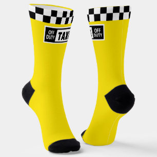 Taxi Off Duty Yellow Novelty Socks