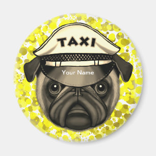 Taxi Pug Magnet