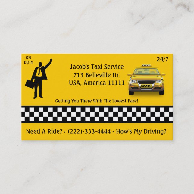 Taxi Service Business Card (Front)