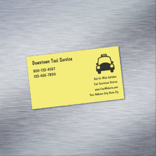 Taxi Service Magnetic Business Card