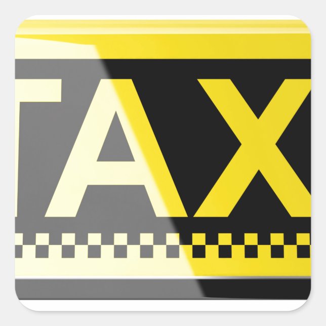 Taxi sign square sticker (Front)