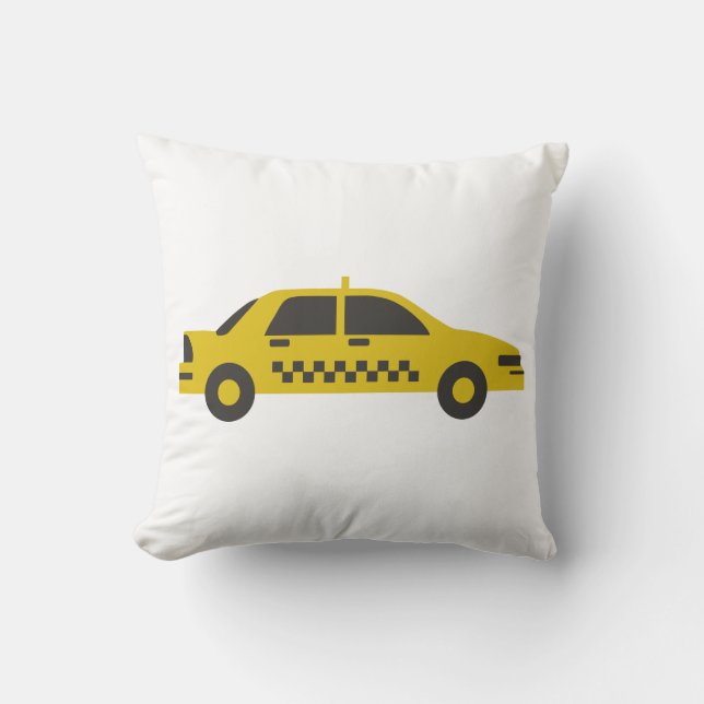 Taxi Throw Pillow (Front)