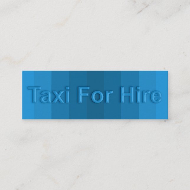 Taxi Transparent Glass Effect Signage Taxi Driver Mini Business Card (Front)