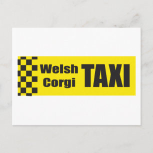 Taxi Welsh Corgi Postcard