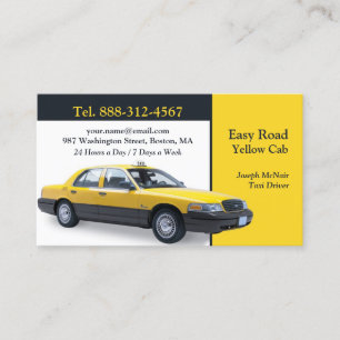 Taxi Yellow Cab Business Card