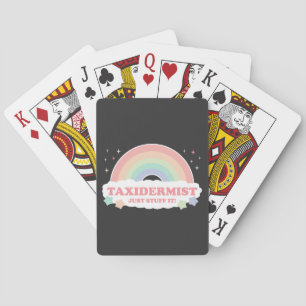 Taxidermist Just Stuff It! Rainbow with clouds T-S Playing Cards