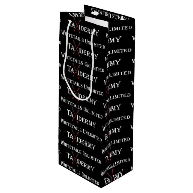 Taxidermy Logo Wine Gift Bag (Front Angled)
