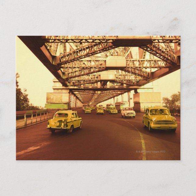 Taxi's on a Bridge Postcard (Front)