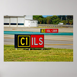Taxiway and runway sings poster