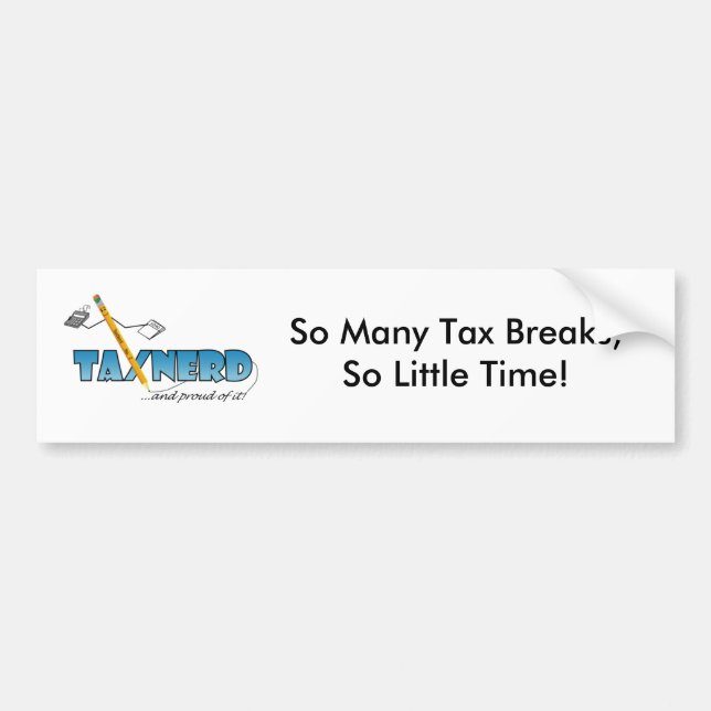 TaxNerd Bumpersticker Bumper Sticker (Front)