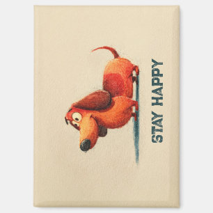 tay Happy Dog – Cute Positive Quote Art Magnet