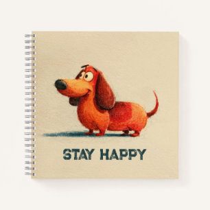 tay Happy Dog – Cute Positive Quote Art Notebook