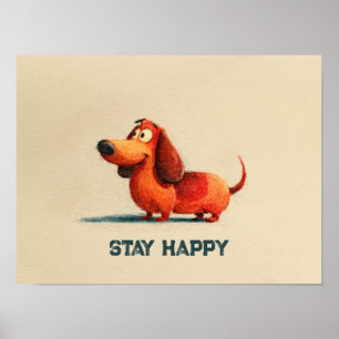 tay Happy Dog – Cute Positive Quote Art Poster