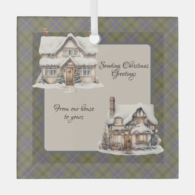 Taylor Ancient Original Scottish Tartan Glass Ornament (Front)