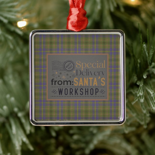 Taylor Ancient Original Scottish Tartan Metal Ornament (Tree)