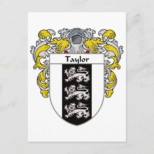 Taylor Coat of Arms (Mantled) Postcard (Front)