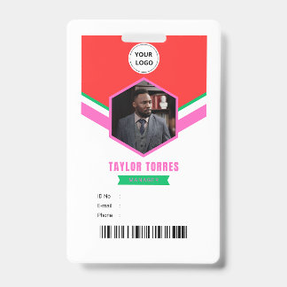 Taylor | Employee Photo ID Company manager Badge