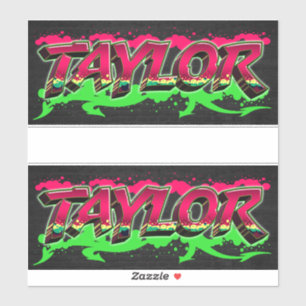 Taylor First Name Graffiti Sticker
