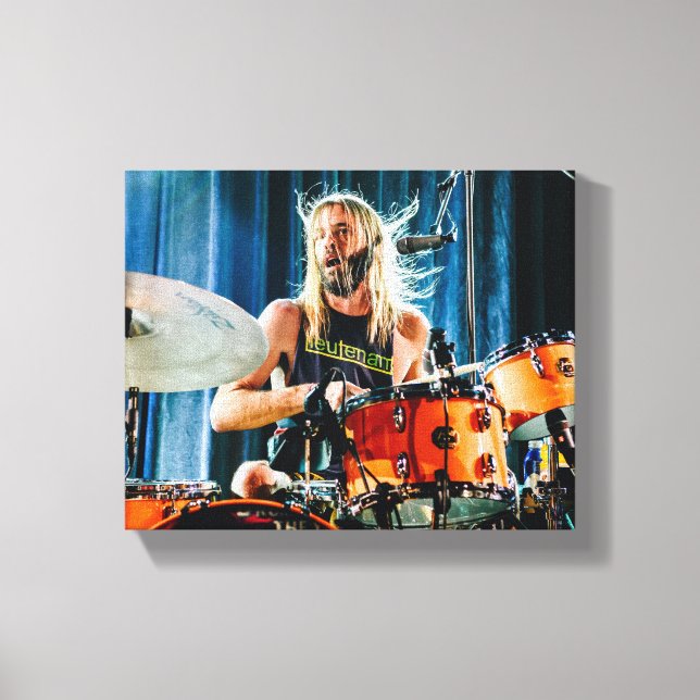Taylor Hawkins plays the drums Canvas Print (Front)
