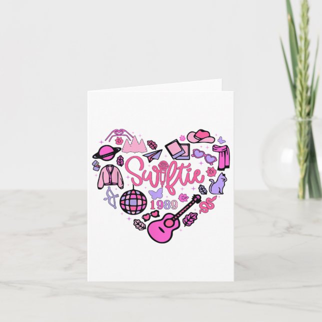 Taylor Heart First Name Personalized Birthday Girl Card (Front)
