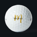 Taylor Made TP5 12 Pack Golf Balls Gold Monogram<br><div class="desc">Trendy Gold Colour Monogram Elegant Modern Trendy Template Outdoor Sports Equipment Golf Ball / 12 Pack Taylor Made TP5 Golf Balls.</div>