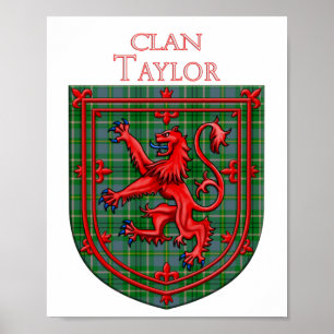 Taylor Tartan Scottish Plaid Lion Rampant Poster