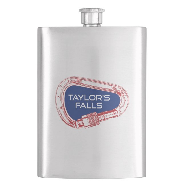 Taylor's Falls Minnesota Rock Climbing Carabiner Hip Flask (Front)