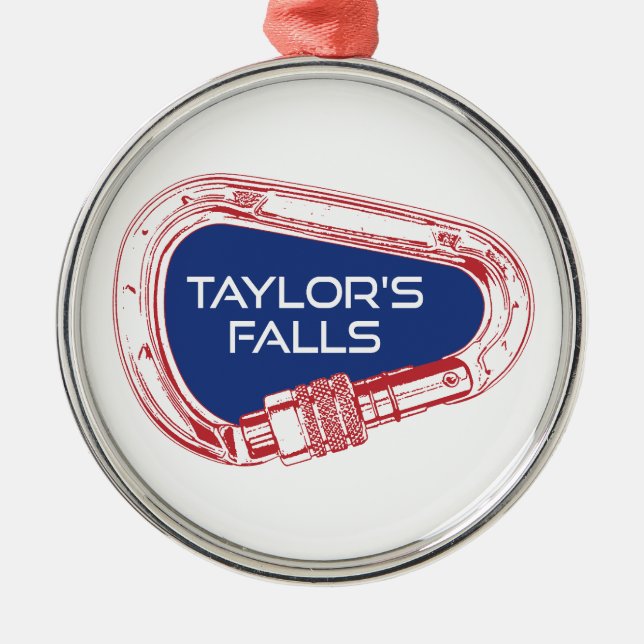 Taylor's Falls Minnesota Rock Climbing Carabiner Metal Ornament (Front)