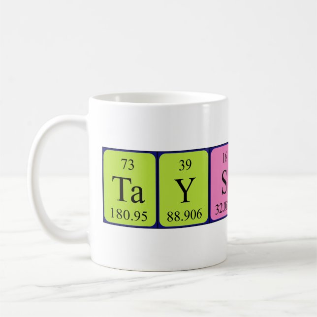 Tayshaun periodic table name mug (Left)