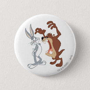 TAZ™ and BUGS BUNNY™ Not Even Flinching - Colour 2 Inch Round Button