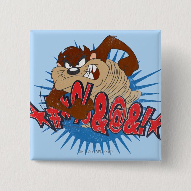 TAZ™ Censored 2 Inch Square Button (Front)