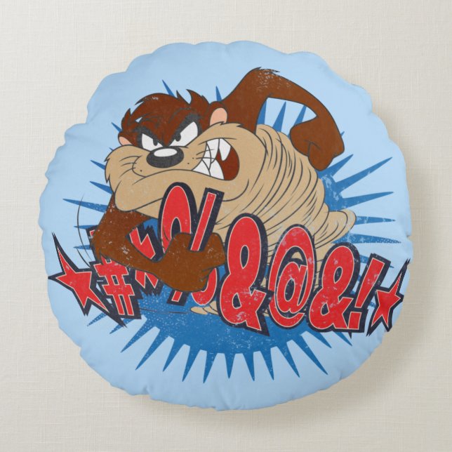 TAZ™ Censored Round Pillow (Front)