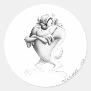 TAZ™ Drawing Classic Round Sticker