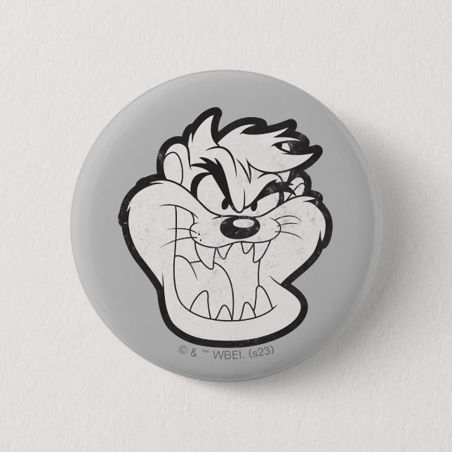 TAZ™ Evil Grin Badge 2 Inch Round Button (Front)