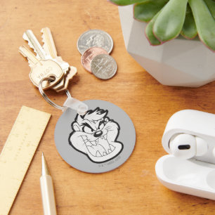 TAZ™ Evil Grin Badge Keychain