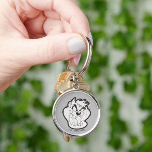 TAZ™ Evil Grin Badge Keychain
