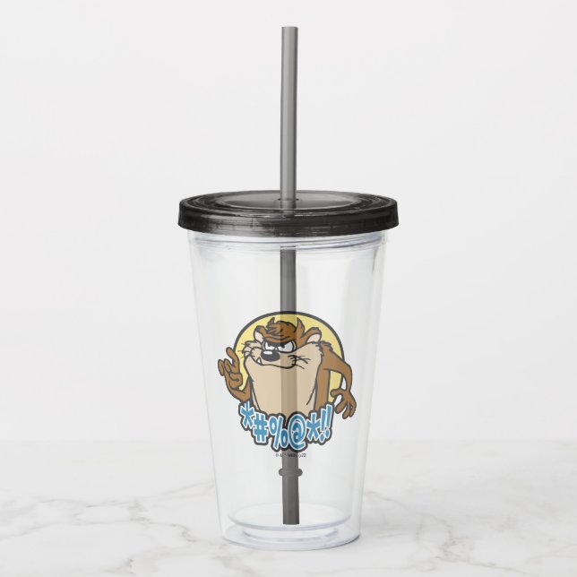 TAZ™ Expletive Circle Graphic Acrylic Tumbler (Front)