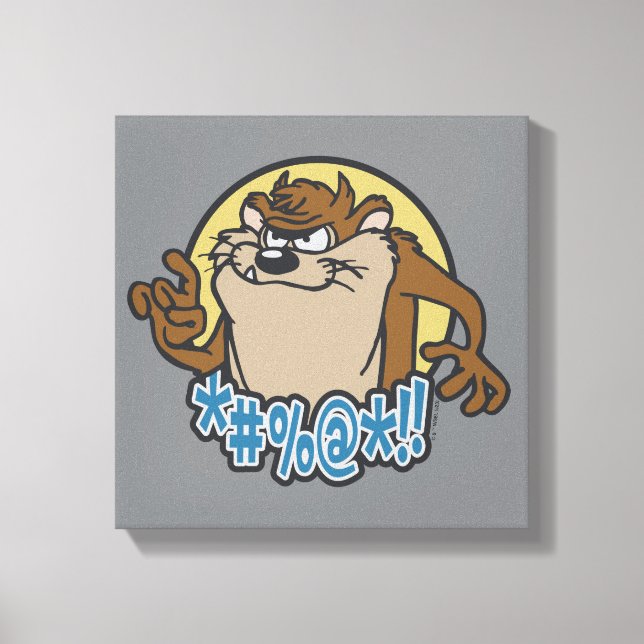 TAZ™ Expletive Circle Graphic Canvas Print (Front)