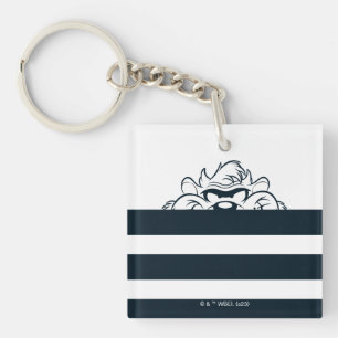 TAZ™ Hiding In Stripes Keychain