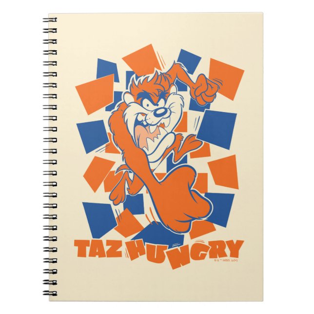 TAZ™ Hungry Smashing Through Chequered Notebook (Front)