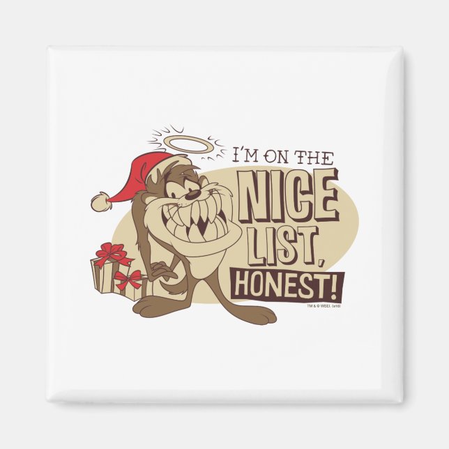 Taz Im On The Nice List  Magnet (Front)