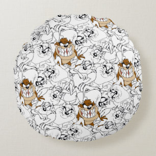 TAZ™ Line Art Colour Pop Pattern Round Pillow