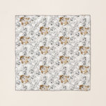 TAZ™ Line Art Colour Pop Pattern Scarf<br><div class="desc">This black and white line art pattern of TAZ™,  featuring a few instances of him in colour!</div>