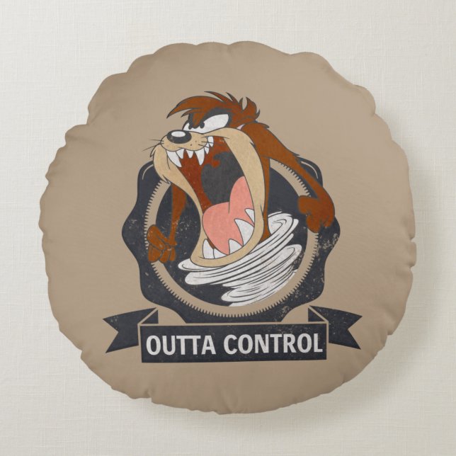 TAZ™ Outta Control Round Pillow (Front)