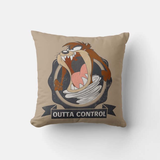 TAZ™ Outta Control Throw Pillow (Front)
